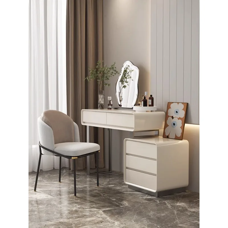 

Light Luxury Minimalist Dresser Bedroom Modern Simple Storage Cabinet Integrated Premium Cream Style Makeup Table