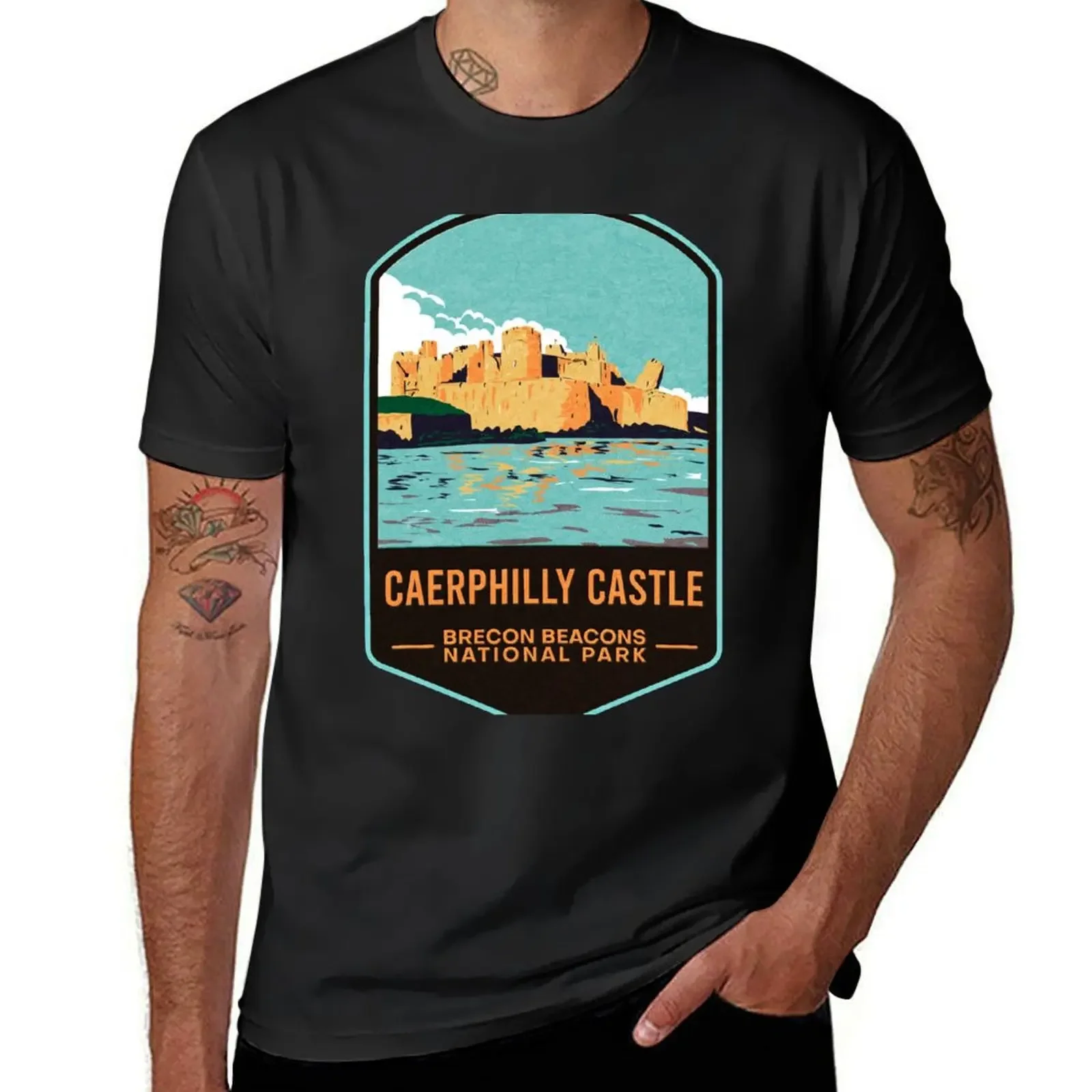 

Caerphilly Castle Brecon Beacons National Park T-Shirt new edition vintage aesthetic clothes quick-drying men clothing