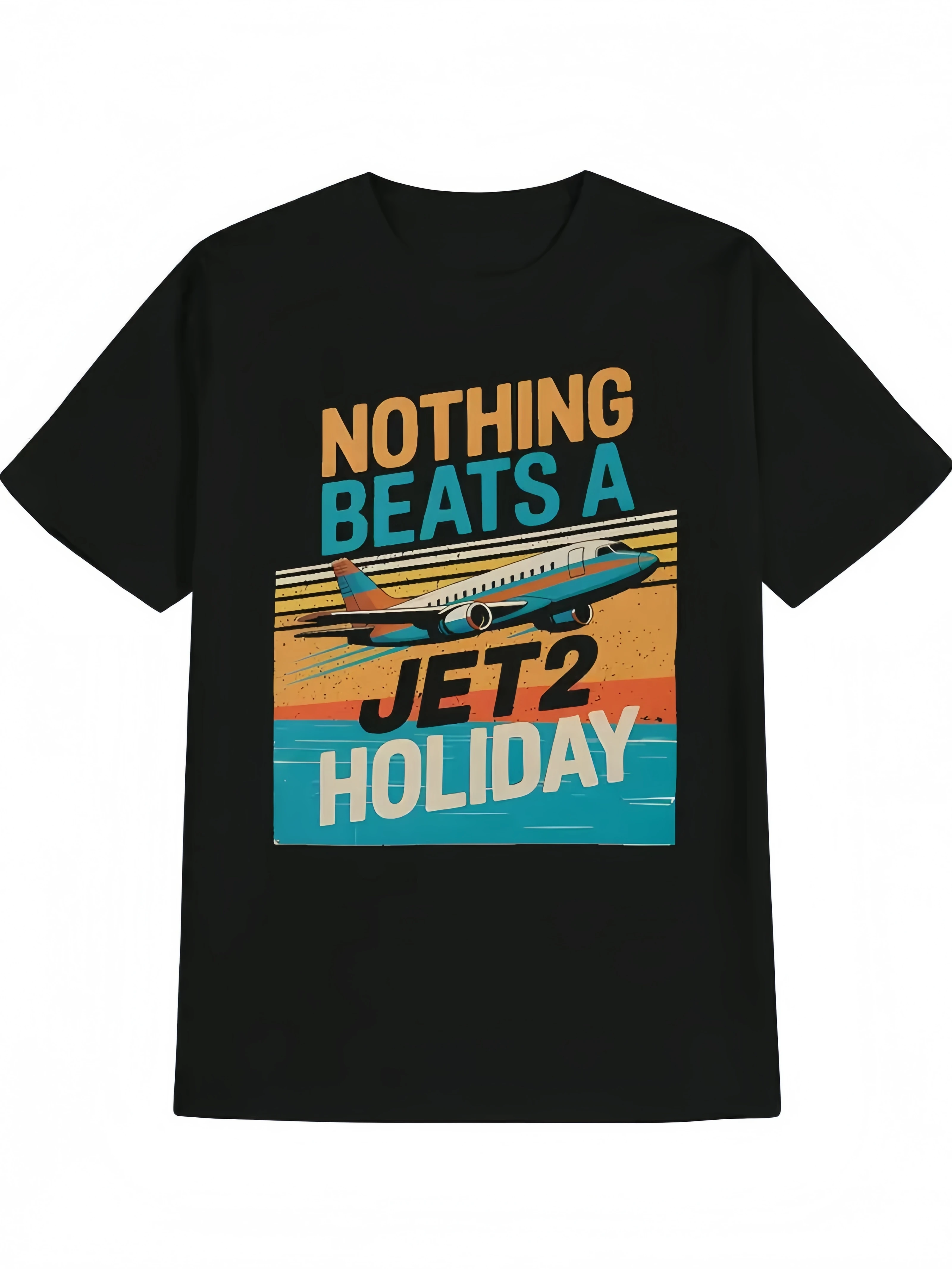 

Men's Jet2 Holiday & Airplane Graphic T-Shirt - Funny Aviation-Themed Nothing Beats a Jet2 Holiday Print, Casual Round Neck Tee