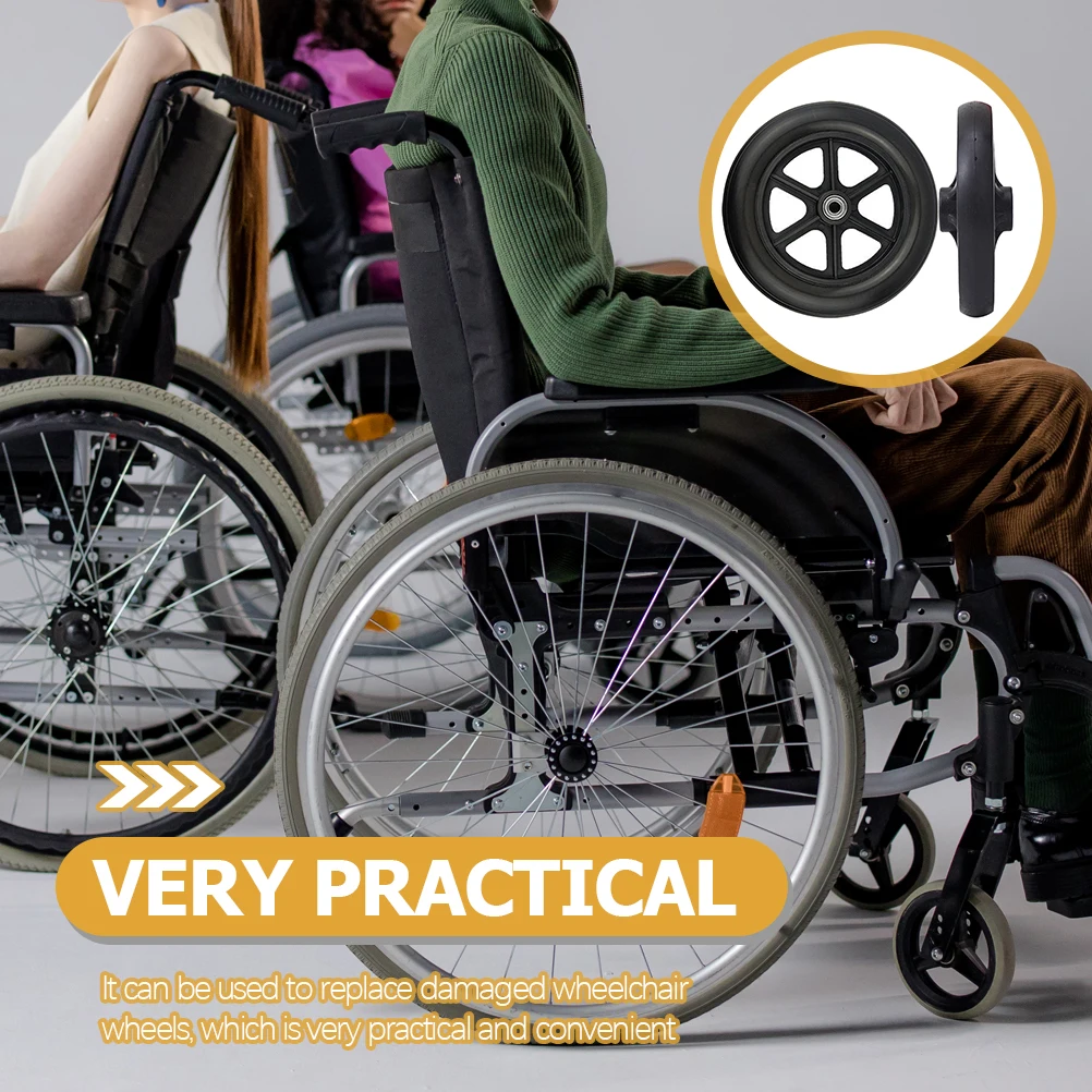 

2pcs Walker Front Wheel Accessories Replacement Wheels Heavy Duty Tires Replaceable Wear Resistant Smooth Quiet