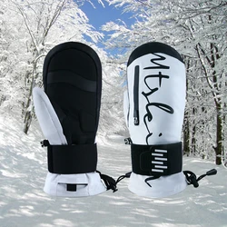 Winter Gloves New Sports Plush Motorcycle Gloves Mountain Windproof Waterproof Mittens Adult Snowboarding Alpine Thermal Mittens