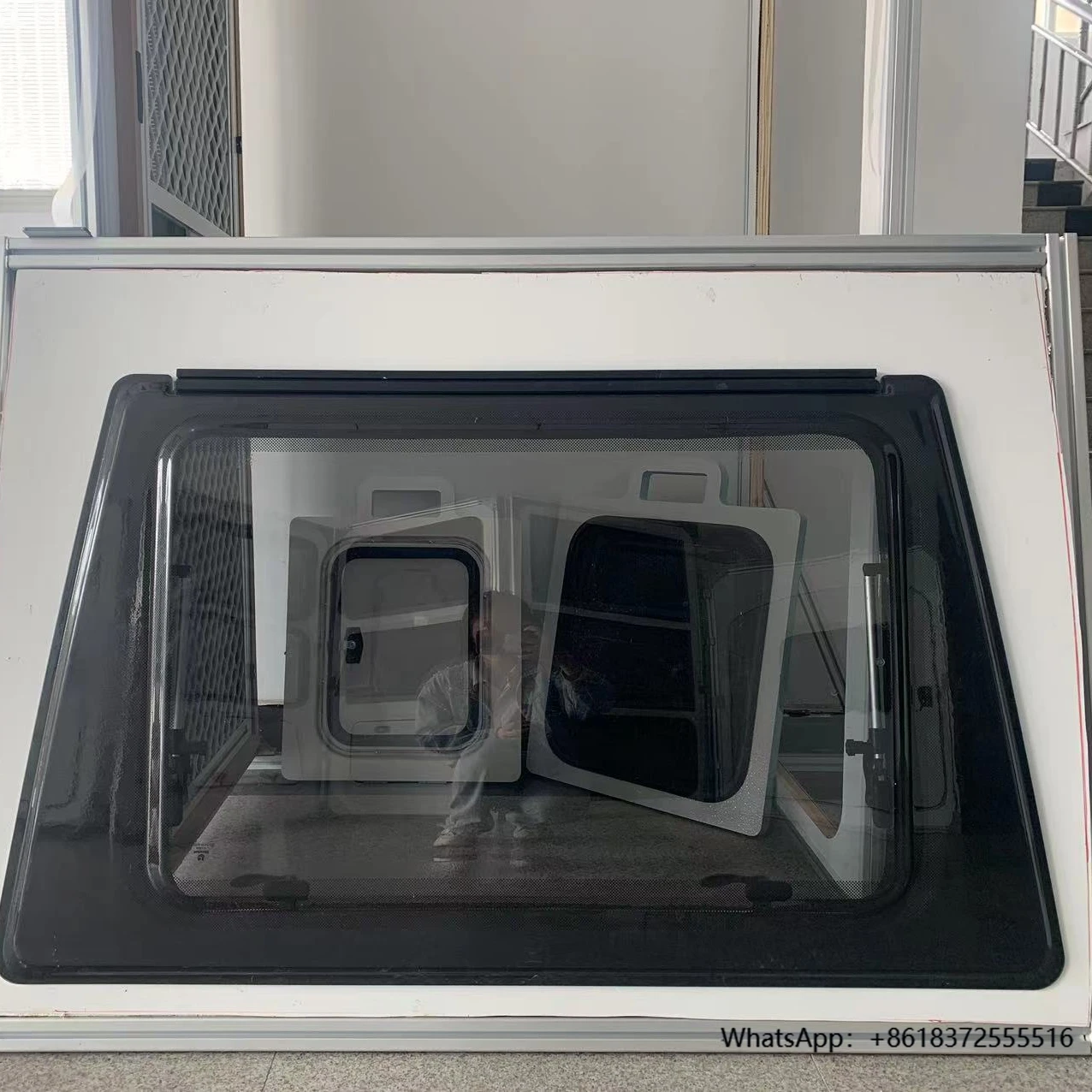

daA Frontless Sunroof Mounted on the Upper Part of the Front of a Car. Openable Transparent and UV Resistant Sunroof
