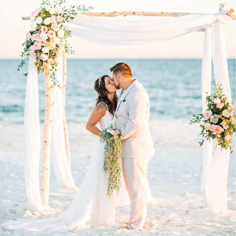 

Wedding Arch Chiffon Wrinkle Resistant Fabric Outdoor Lawn Wedding Decoration Ceremony Decoration Valance Birthday Party Valance