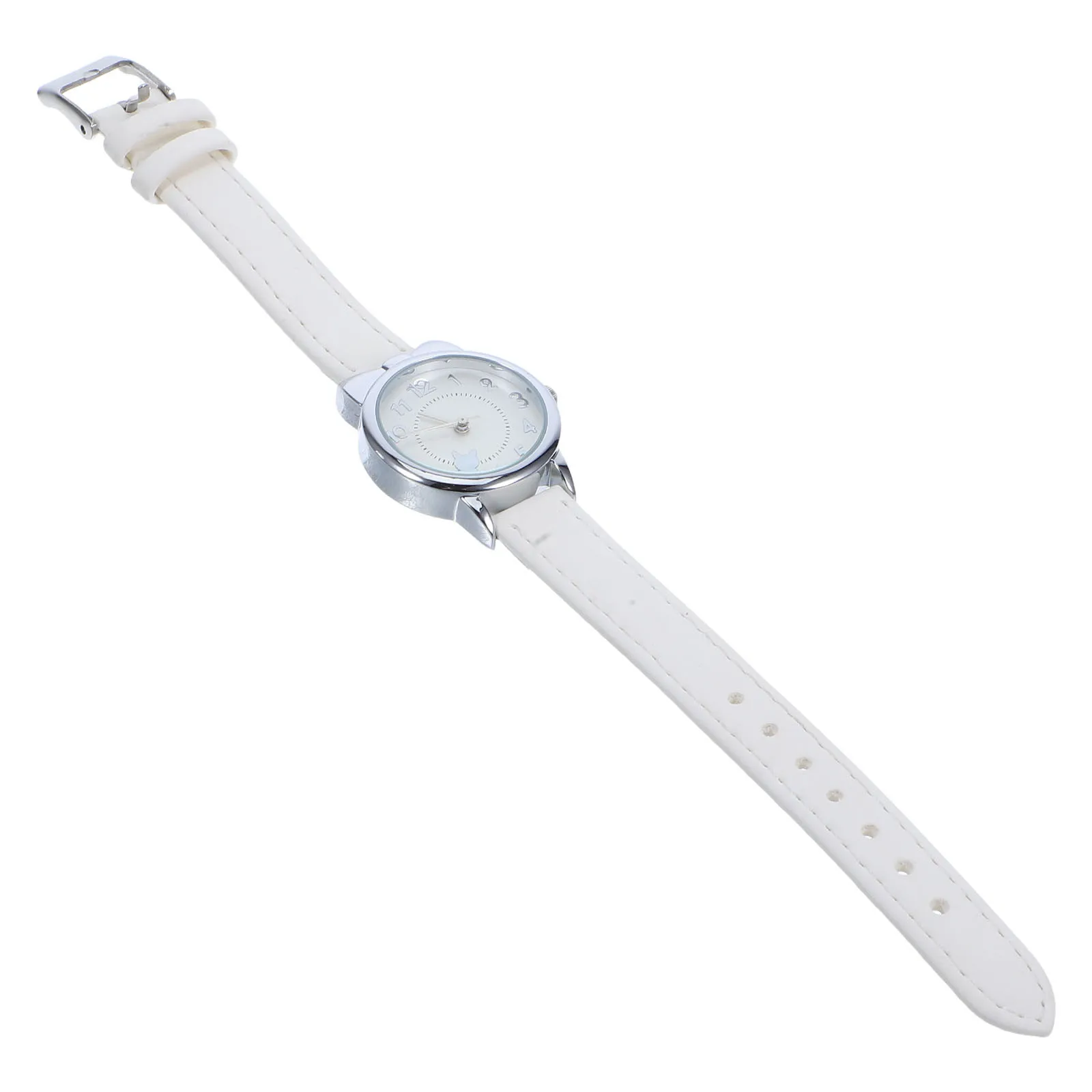 

Girls Quartz Wrist Watch Cute Cat Pattern Large Dial PU Strap Lightweight Kids Watches for School Casual Outdoor