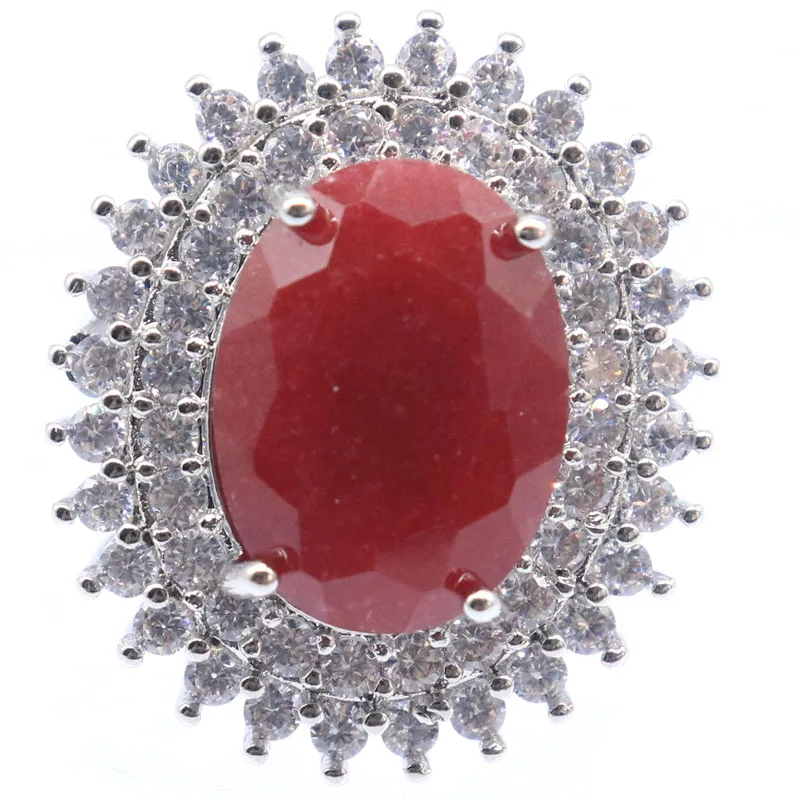 

26x23 мм привлекательный большой драгоценный камень настоящий красный рубин зеленый изумрудный синий сапфир белый CZ женские обручальные серебряные кольца