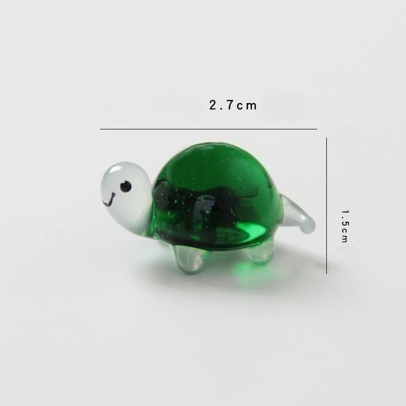 Mini Turtle Handmade Glass Ornament Colored Glaze Miniatures Funny Desk Decor Cute Birthday Gift Accessory Creative Home Decor