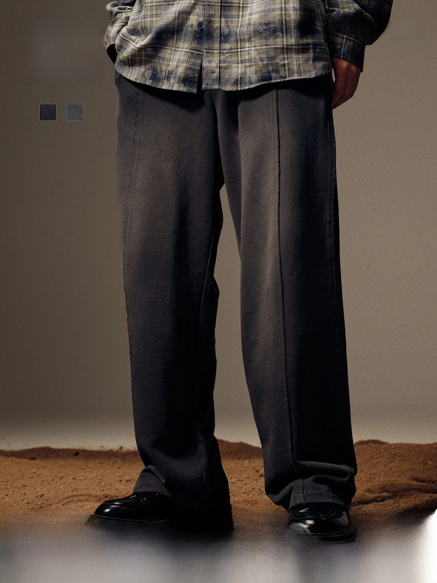 

H&M Men's Casual Knitted Sports Loose Straight Leg Pants Elastic Waist Spring Cotton 00% Comfortable Everyday Trousers