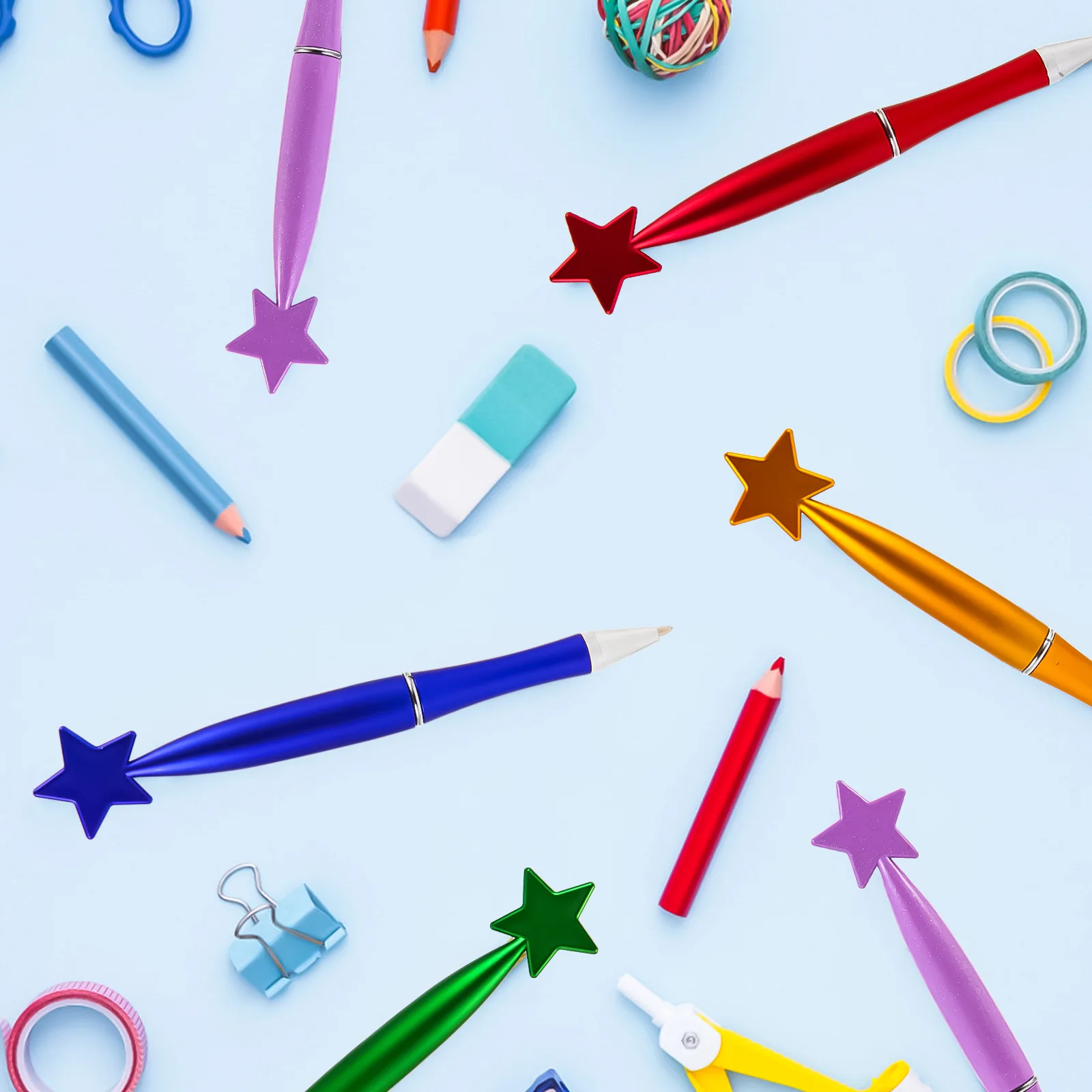

100Pcs Colorful Star Ballpoint Pen Star Christmas Gift Graduation Season Gift Pens School Office Signature Pen Stationery