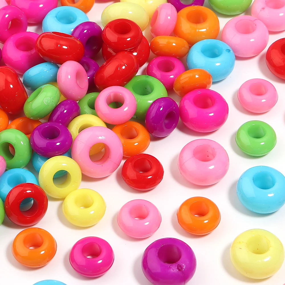 50-100 piezas de cuentas acrílicas de colores mixtos, cuentas sueltas tipo ábaco para la fabricación de joyas, collares, pulseras, cadenas para teléfonos, llaveros y accesorios.