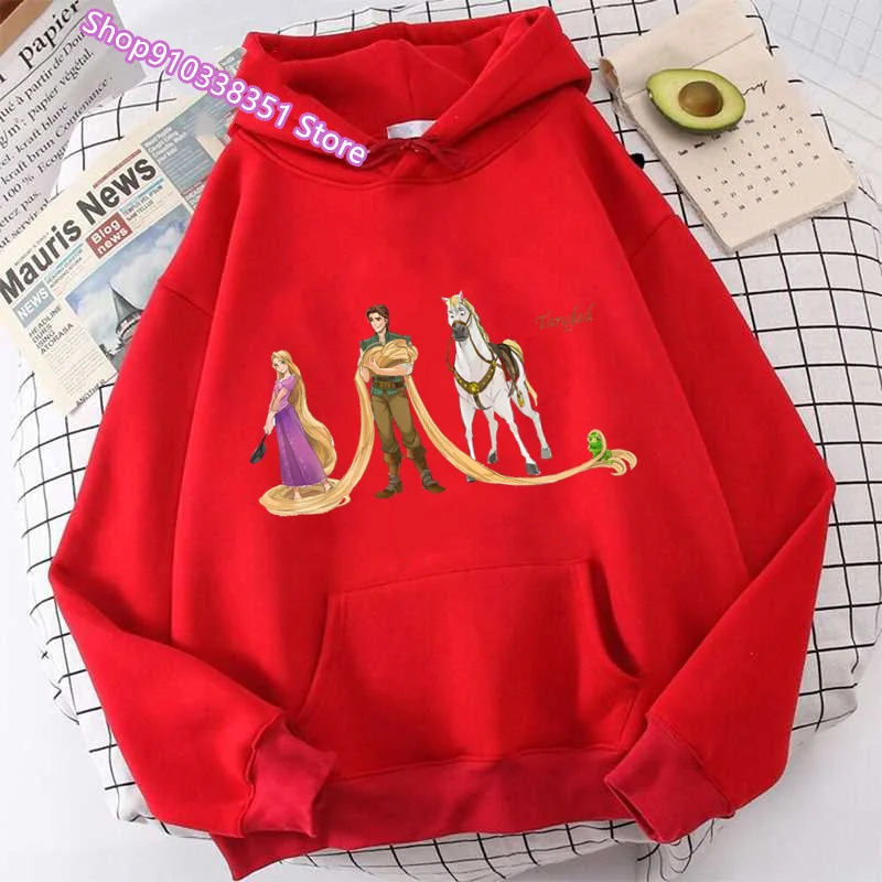 Cute Tangled Rapunzel Princess Print Women Kawaii Sweatshirt Hoodies Fashion Casual Hoodies Pullover Outerdoor Ladies Hooded