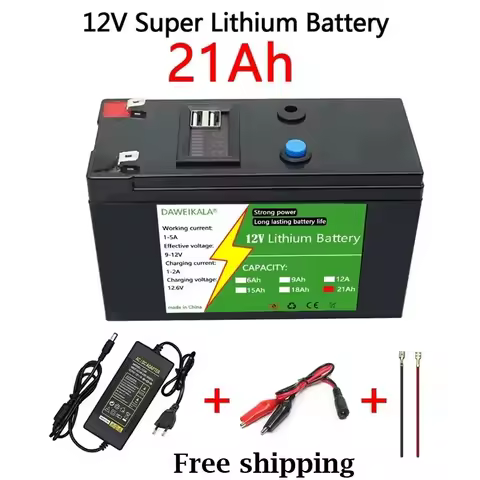12V lithium Battery 30Ah 18650 Rechargeable battery pack for solar energy electric vehicle LED lights battery 12.6v 3A charger