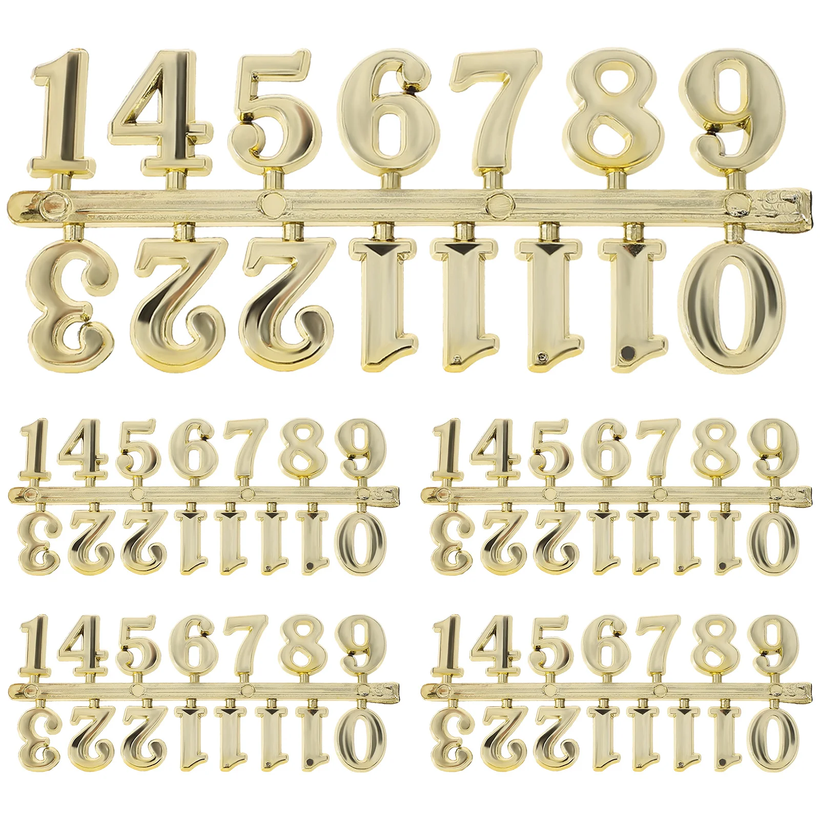 

5Sets Clock Arabic Numbers Kit Digital Replacement DIY Clock Numbers Plastic Parts Repair Numerals Decoration