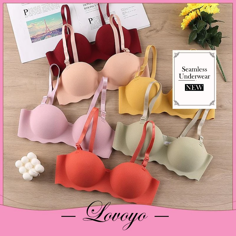 New Sexy Bras Push Up Seamless Underwear for Women Solid Color Wireless Lingerie One-pieces Gather Convertible Straps Brassiere