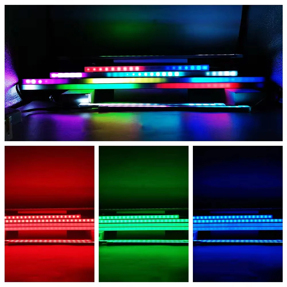 1-10 buah DC 5V WS2812B Strip Led 3Pin lampu kabinet Aluminium LED pintar individual dapat disesuaikan untuk dekorasi rumah 50cm