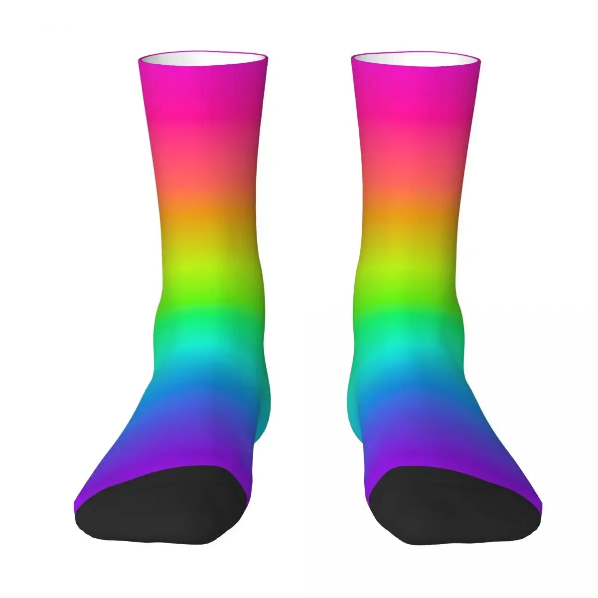 

Neon Rainbow Ombre Socks Harajuku Sweat Absorbing Stockings All Season Long Socks Accessories for Unisex Birthday Present