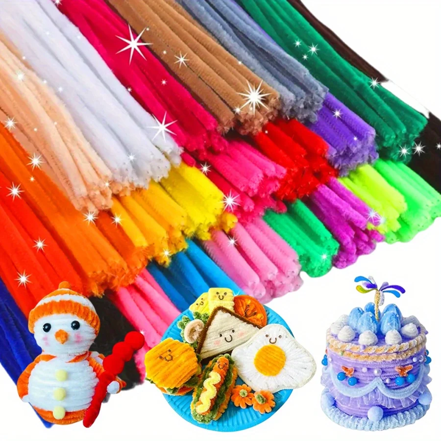 50-400 Stück Rohrreiniger Bastelbedarf 11,8 Zoll, zufällige Farbe, 30 Farben, Bastel-Pfeifenreiniger, Großpackung für DIY-Kunst und Handwerk JXB