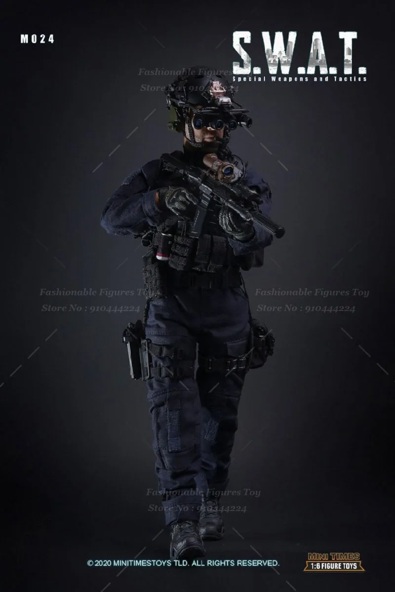 Minitimes M024 1/6 Men Soldier SWAT Police Modern Military Combat Dolls Full Set 12'' Action Figure Model Collection