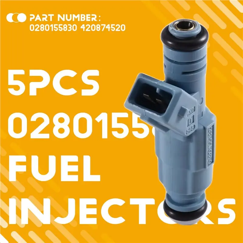 Fuel Injectors 0280155830-420874520 5 Pack For Volvo C70 S60 S70 S80 V70 1996- 2010