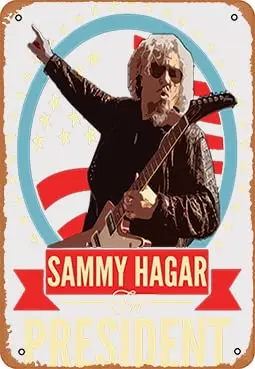 Zuhhgii Metal sign - Sammy Hagar For Presidentss Poster Bar Wall Decor 8 X 12 Inch