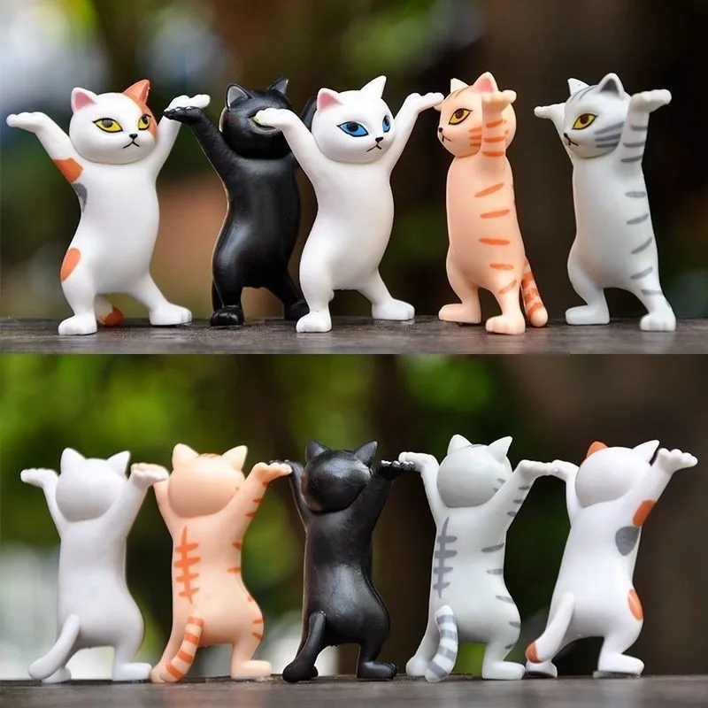 Dancing Cat Image Decoration Anime Models Can Be Used As Pen Holders Cake Decorations, Home Decor Ornaments, Holiday Party Gifts