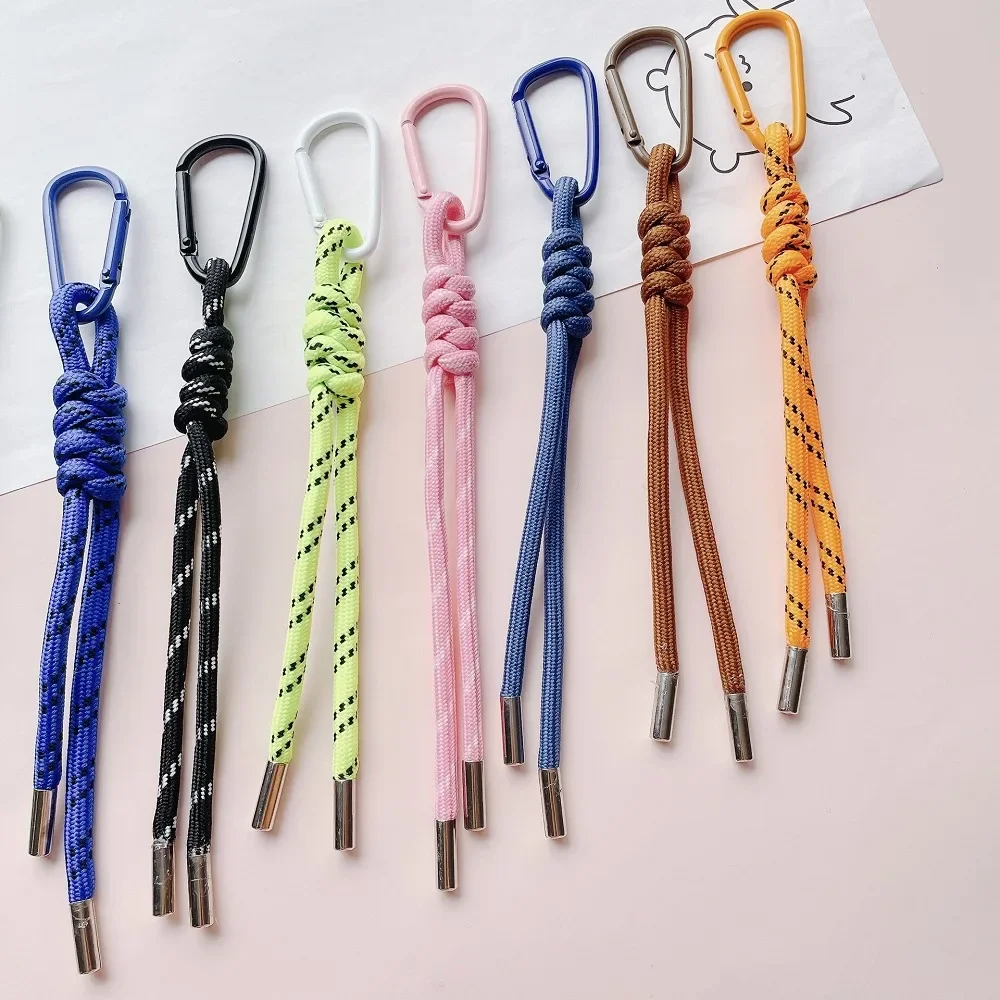 Colorful Braided Lanyard Keychain for Phone Case Decoration Women Chic Bag Pendant Kpop DIY Key Chains Friend Couple Gift