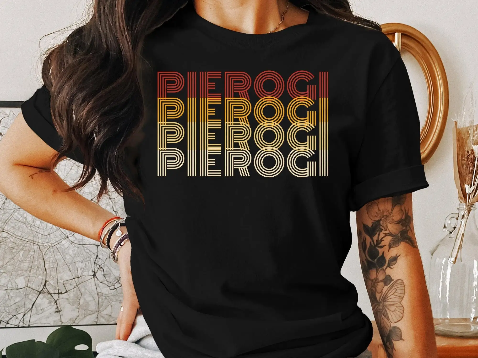 

Pierogi T Shirt Retro 70s Style Polish Funny Christmas s