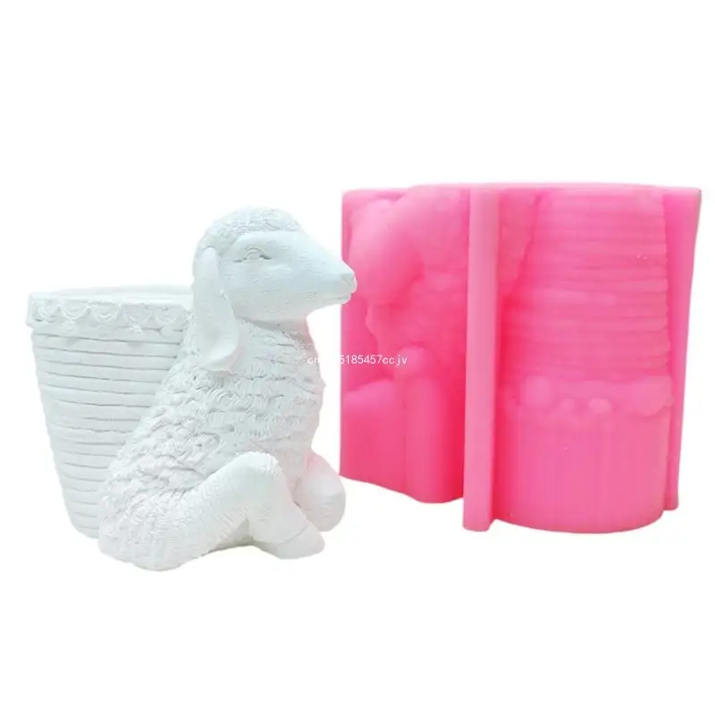 

Sturdy Cartoon Sheep Succulent Planter Mold With Pen Holder Feature In Silicone Dropship