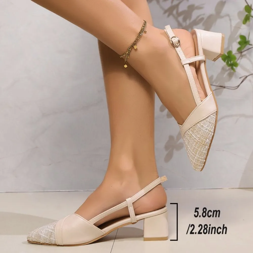 Damen Neue Baotou Sandalen 2026 – Lässige spitze High Heels für Outdoor-Mode mit Schnalle, bequeme Plateau-Sandaletten, Einzelschuh, Zapatos – Detail 3
