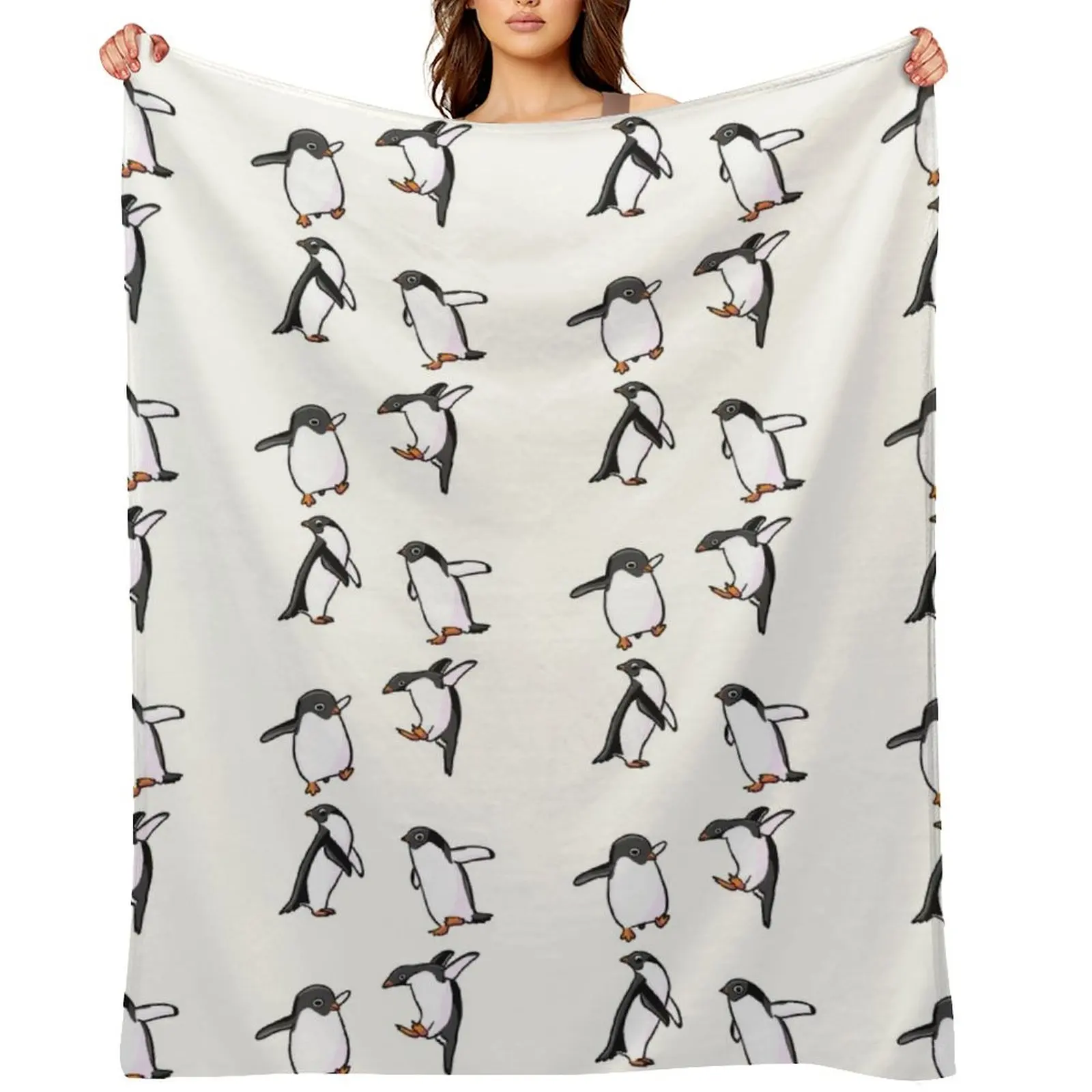 

adélie penguin pack Throw Blanket Designers wednesday Blankets For Baby Luxury Brand Blankets