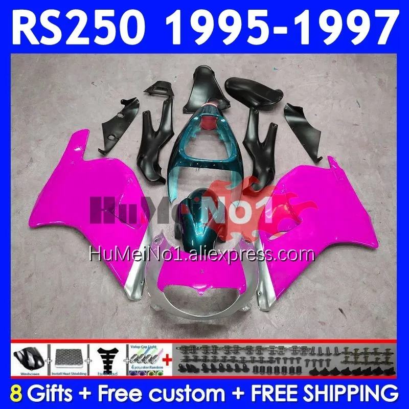 Body For Aprilia RS250 RSV250RR RS-250 RSV250 R 317No.22 RS 250 RSV 250 R RR 1995 1996 1997 RS250R 95 96 97 Fairing rose silvery