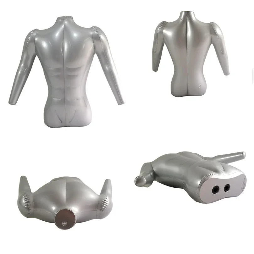 Male Half Body PVC Inflatable Mannequin with Arm Torso Model for Clothing Jewelry Scarf Display Dummy for Fashion Retail