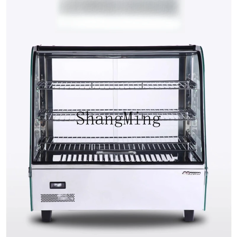 

SM small desktop glass insulation cabinet bread and egg tart fried food crispy curved display cabinet