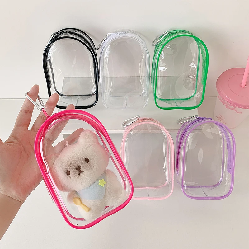 

Cute Cartoon Anime Doll Storage Bag Keychain PVC Transparent Mystery Box Wallet Girl Children Kawaii Toy Doll Gift Bag