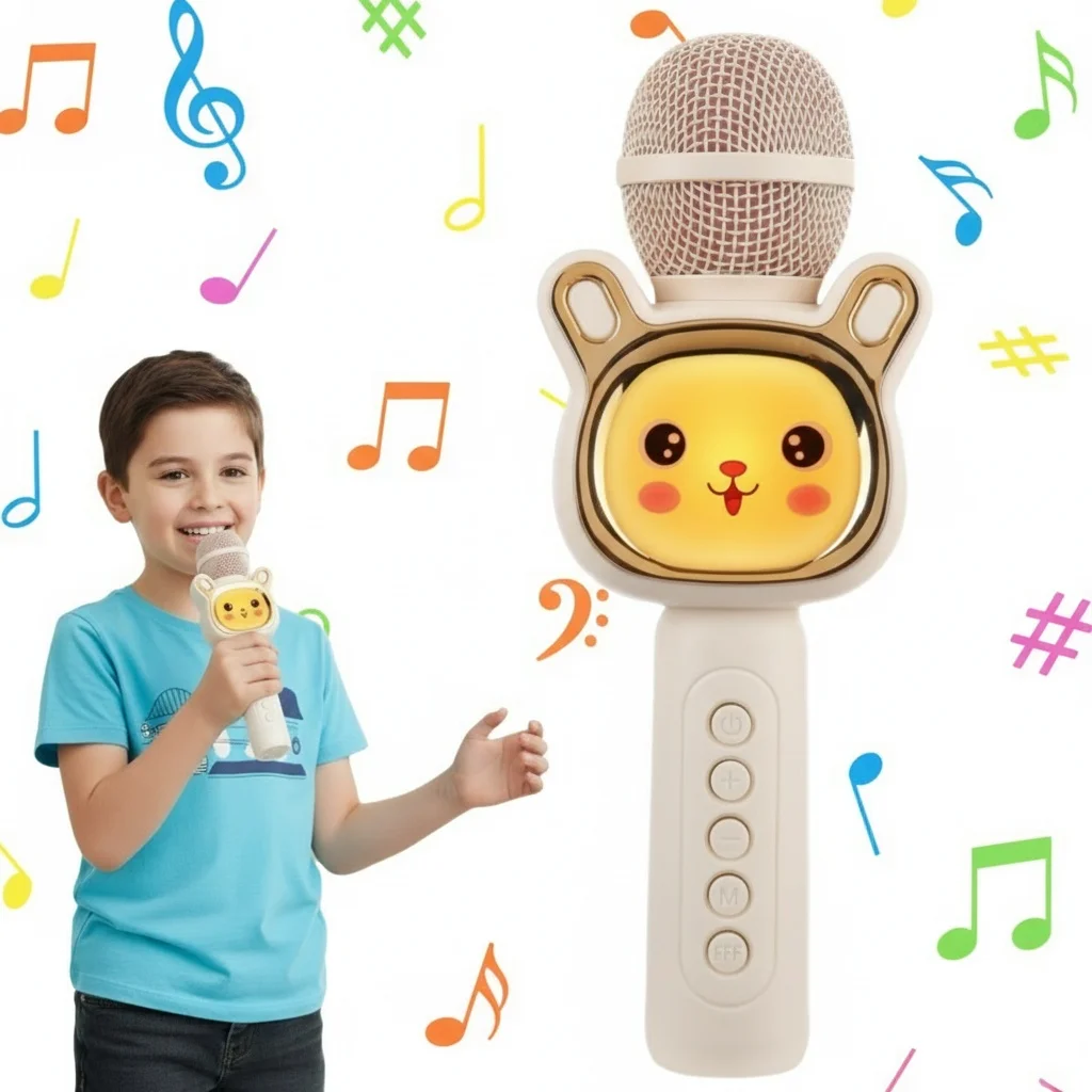 مكبر صوت كاريوكي 2 في 1 للأطفال، صوت HIFI، لعب بطاقة TF، بطارية كبيرة، ميكروفون كاريوكي متوافق مع الهاتف/الكمبيوتر الشخصي #1