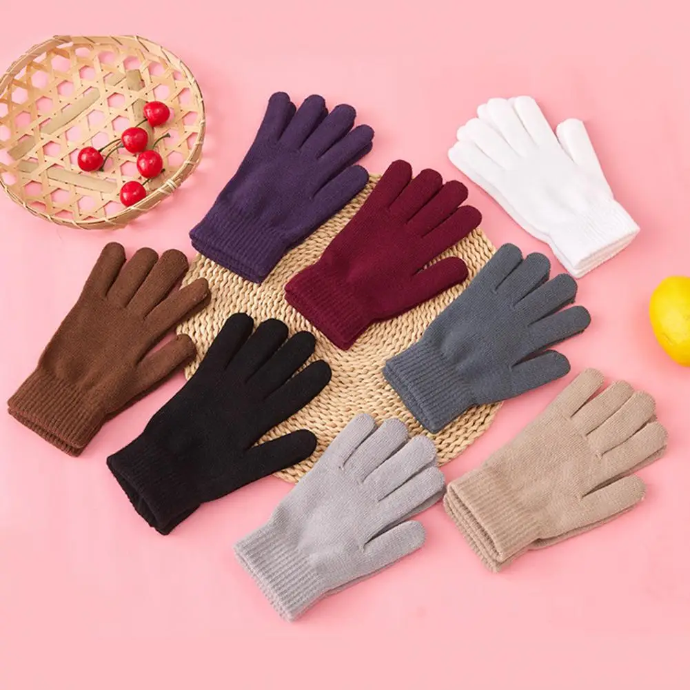 

Женские зимние вязаные перчатки, утепленные теплые перчатки, велосипедные перчатки с ветрозащитными эластичными манжетами для бега, вождения