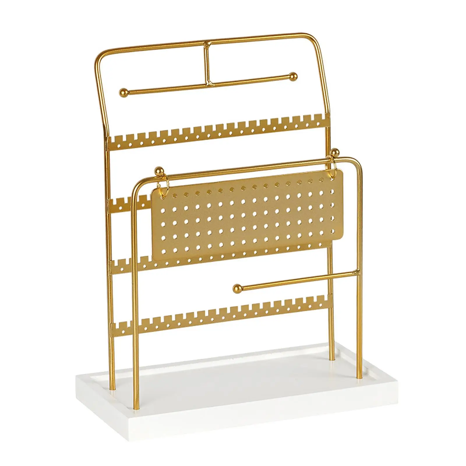 

Jewelry Organizer Necklace Hanger Earring Display Base Dresser Metal Jewelry Display Rack for Bracelets Ear Studs