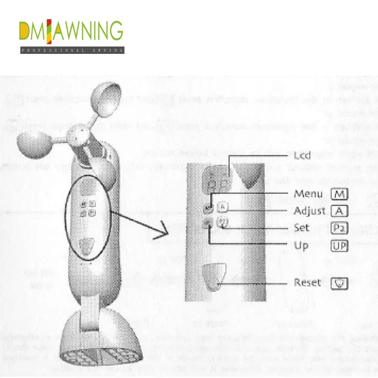 Awning Parts Solar Motion Wind-sun-rain Sensor for Automatic Retractable Awning DM118W Outdoor Power Coated 1~100 Klux