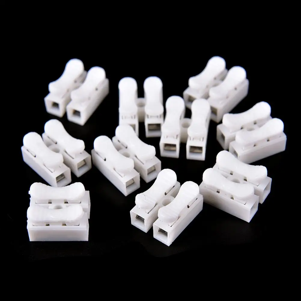 High Quality 10/2030Pcs  Mini Type 2 Pins Electrical Cable Connector CH2 Quick Splice Lock Wire Terminal