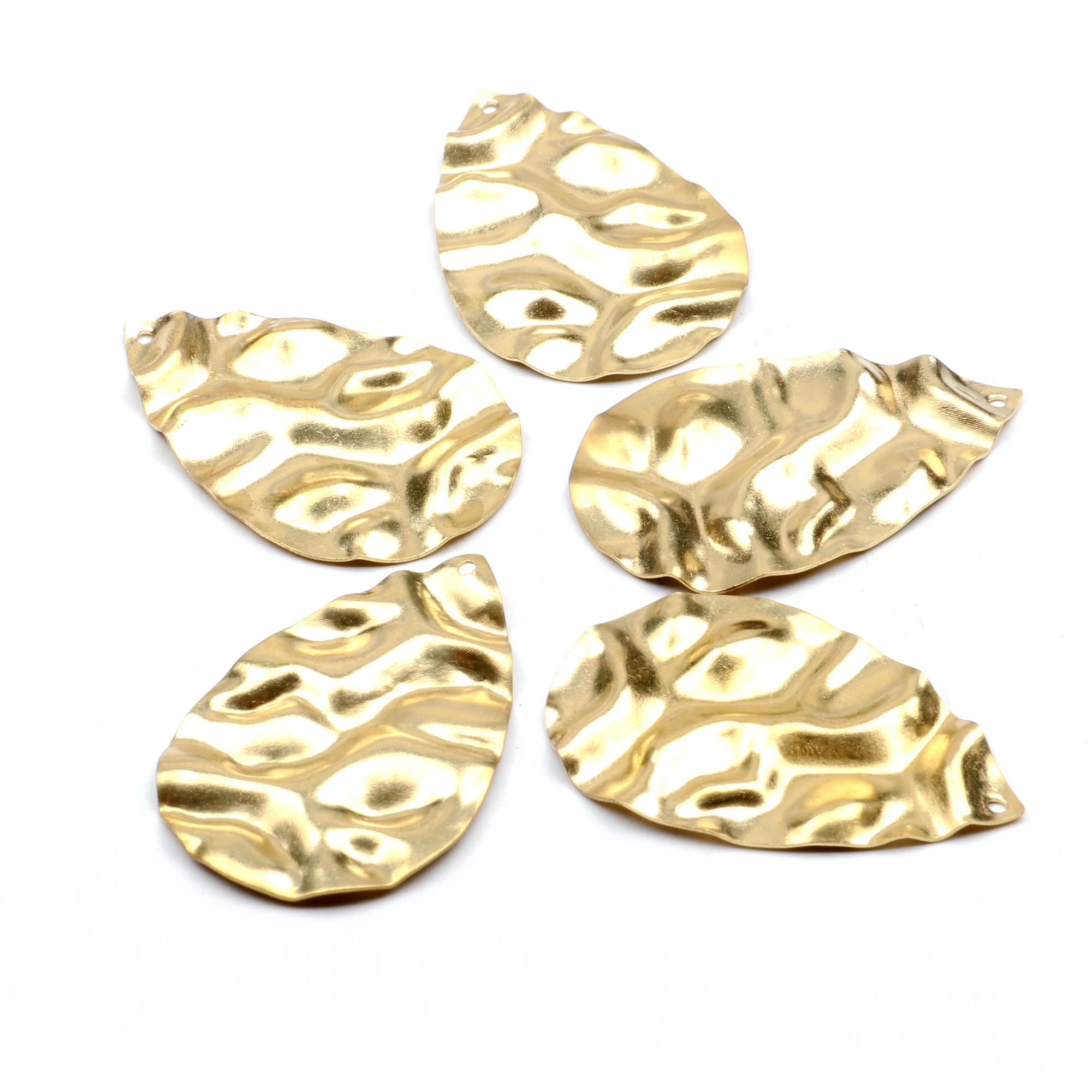 Hammered Charms,Brass Drop Shaped Pendant,Findings Accessories For Diy Earrings Necklace Bracelet DIY Making,Jewelry Supplies