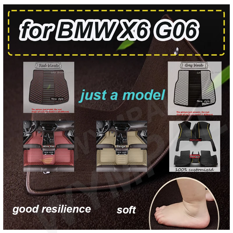

РОСКОШНЫЕ автомобильные коврики для BMW X6 G06 2020 2021, пользовательские автомобильные подушечки для ног, автомобильные коврики