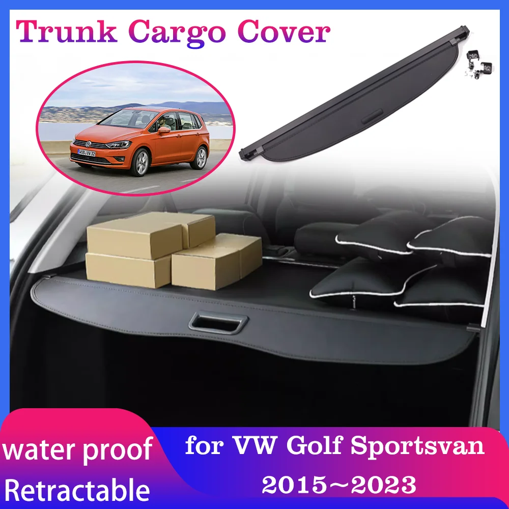 Trunk Cargo Cover for Volkswagen VW Golf Sportsvan SV 2015~2023 Luggage Rear Curtain Tray Security Shielding Shade Accessories