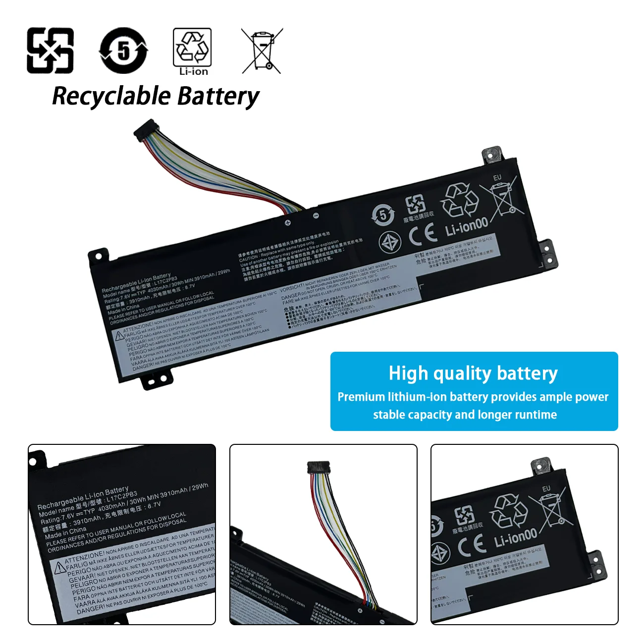 NEW L17L2PB3 Laptop Battery For Lenovo IdeaPad V330-15IKB V530-15IKB L17M2PB4 L17M2PB3 L17L2PB4 L17C2PB3 L17C2PB4