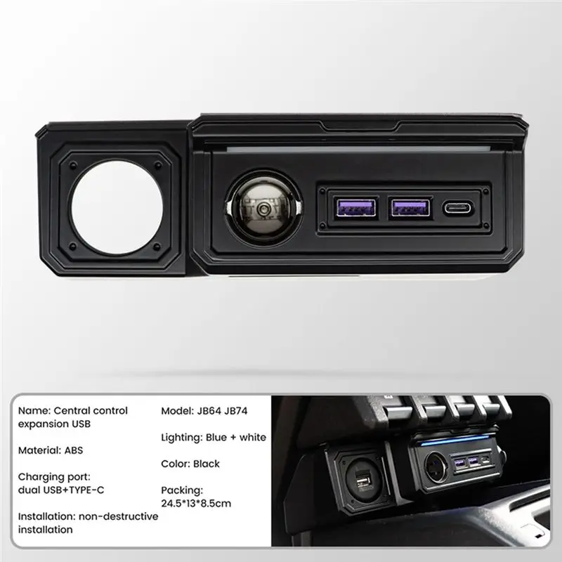 A30F-Car Power Dual USB Adapter And Type-C Charging Ports For Jimny JB64 Sierra JB74W 2019-2023