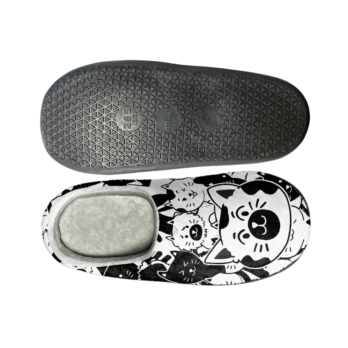 Cartoon Cat Design Warm Cotton Slippers Travel Home Unisex Casual Non-slip Shoes Couple Indoor House Slippers Print On Demand