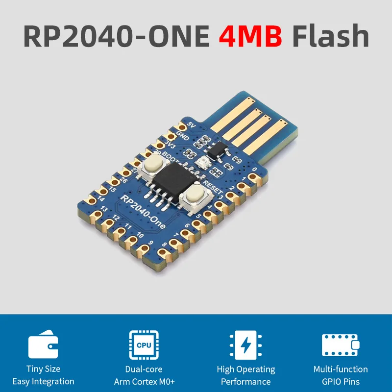 RP2040-One placa de desenvolvimento do microcontrolador python 4mb flash usba base porto no módulo raspberry pi rp2040