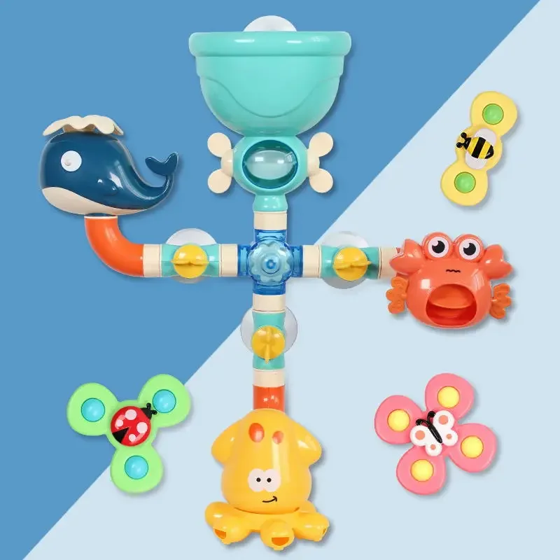 Baby Bath Toys Bathtub DIY Pipes Tubes Bath Time Water Game Spray Swimming Bathroom Toys for Toddlers Kids Gifts Birthday Gift