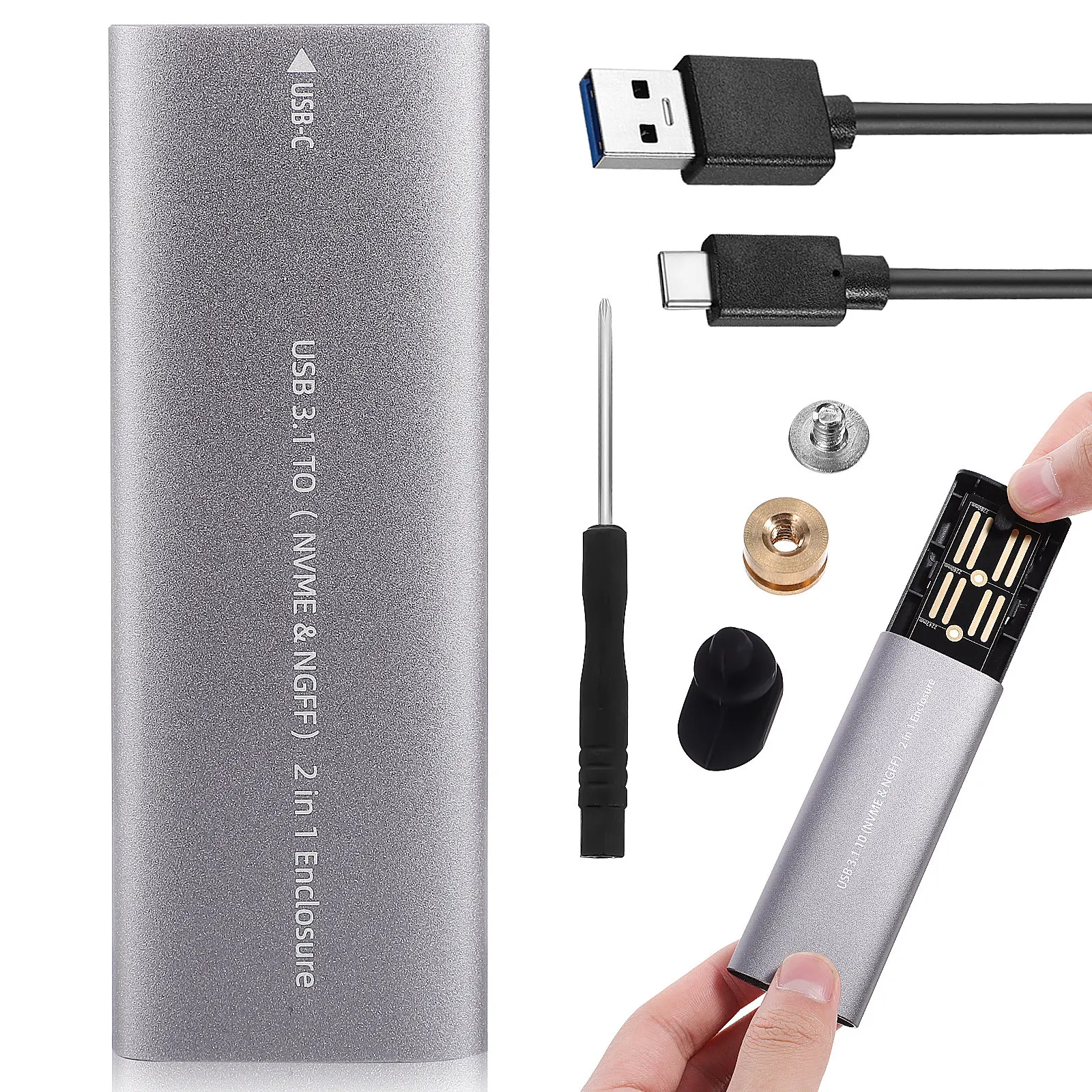 

Small Portable Hard Disk External Solid State Drive with Type-C 3.1 High Speed Transmission Aluminum Shell for Office and Travel