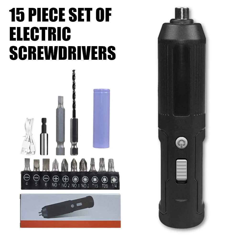 

Mini Electric Screwdriver Straight Handle High Torque Screwdriver Rechargeable Magnetic Screwdriver Power Tool for Home Repair