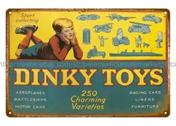 1937 Dinky Toys metal tin sign interior design for indoor spaces