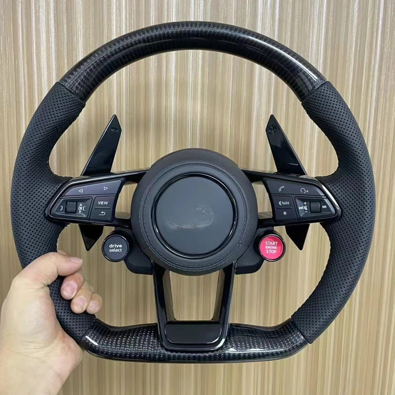 For Audi R8 (All New & Old Models) Genuine Leather & Carbon Fiber Steering Wheel Modification